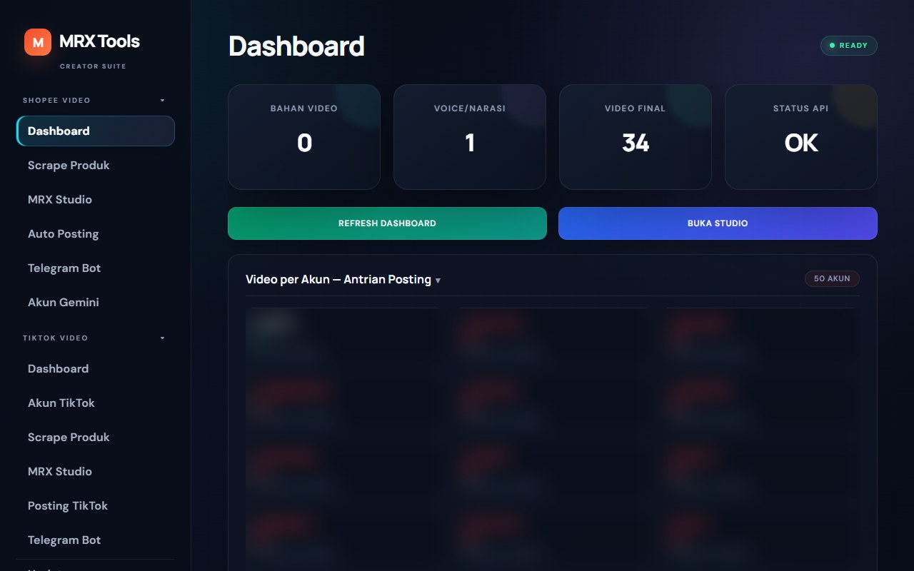 Dashboard MRX Tools